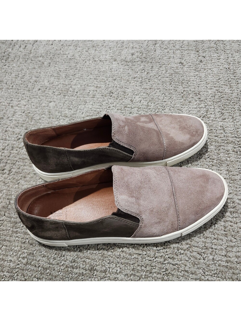 Frye Gemma Cap (3471123-Gym) Slip-On Sneakers in Taupe and Dark Brown Size 8M